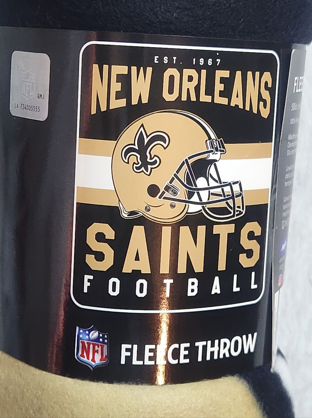 NEW OLEANS SAINTS NFL FOOTBALL FLEECE THROW